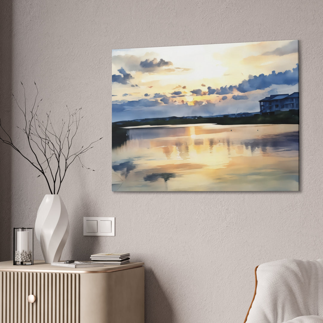 Serene Sunset Landscape Canvas Wall Art