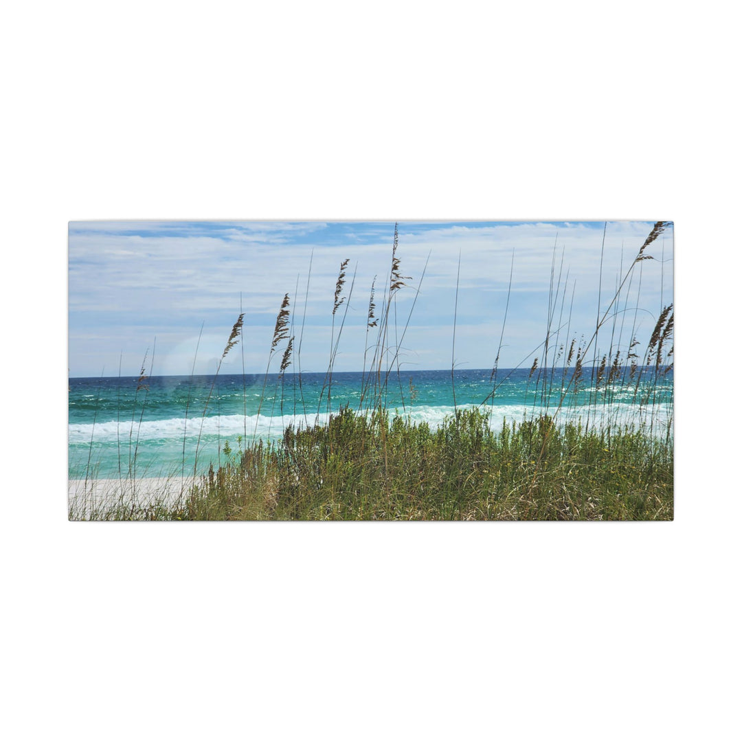 Coastal Dune Beach Canvas Print – Waves and Sea Oats Wall Art