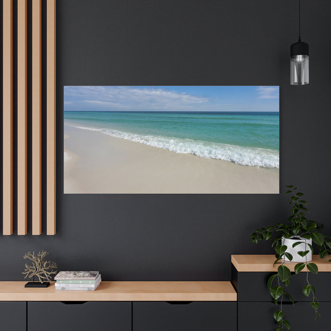 Beach Shoreline Matte Canvas Print – Tranquil Ocean Wall Art