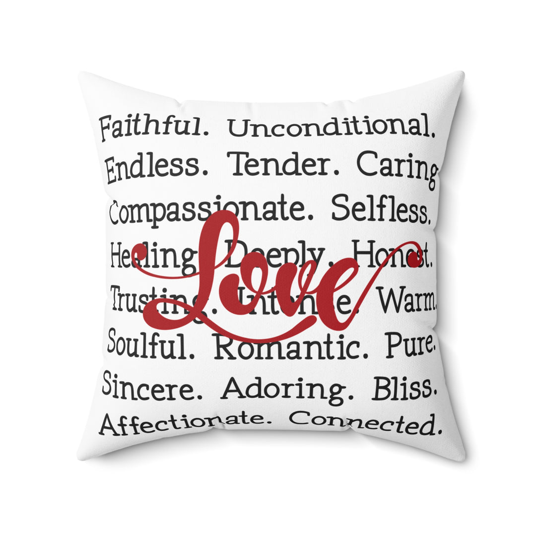 Faux Suede Square Pillow - The Meaning of Love