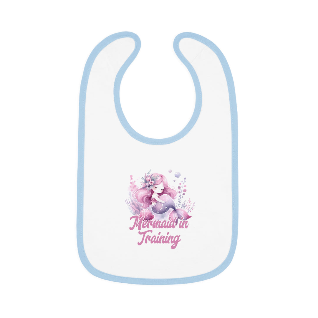 Baby Contrast Trim Jersey Bib - Mermaid In Training