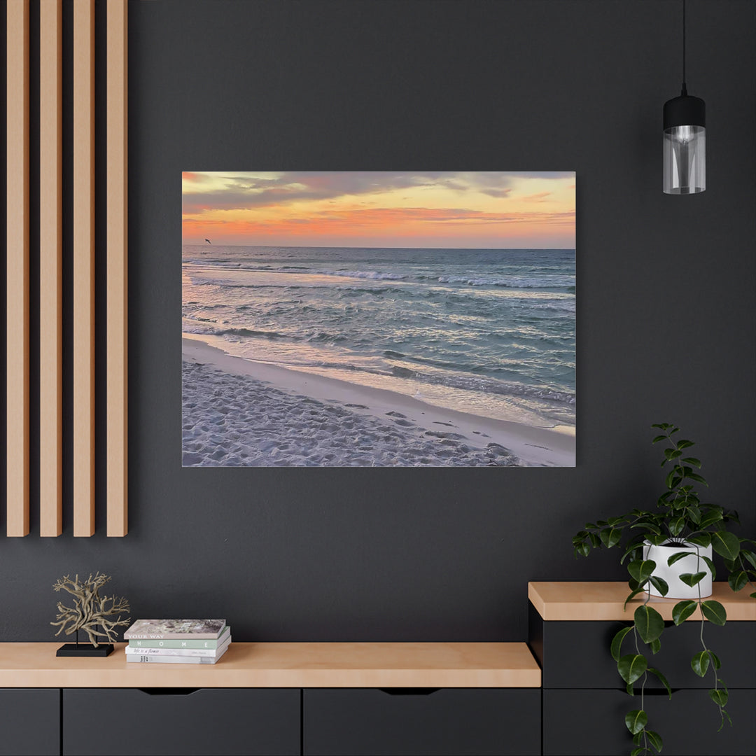 Sunset Beach Matte Stretched Canvas Wall Art