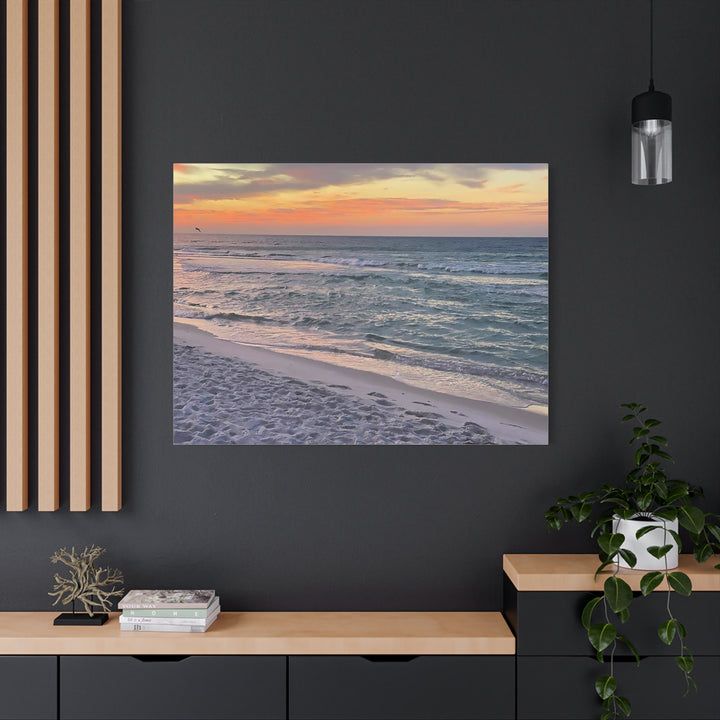 Sunset Beach Matte Stretched Canvas Wall Art