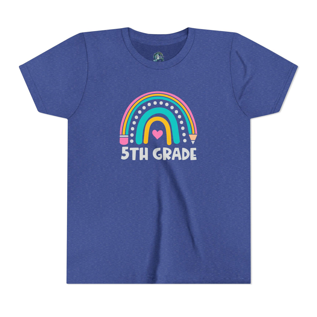 Rainbow 5th Grade Youth Tee, Back to School Shirt, Kids Birthday Gift, Elementary Student Apparel, Classroom Outfit, Fun Kids Wear