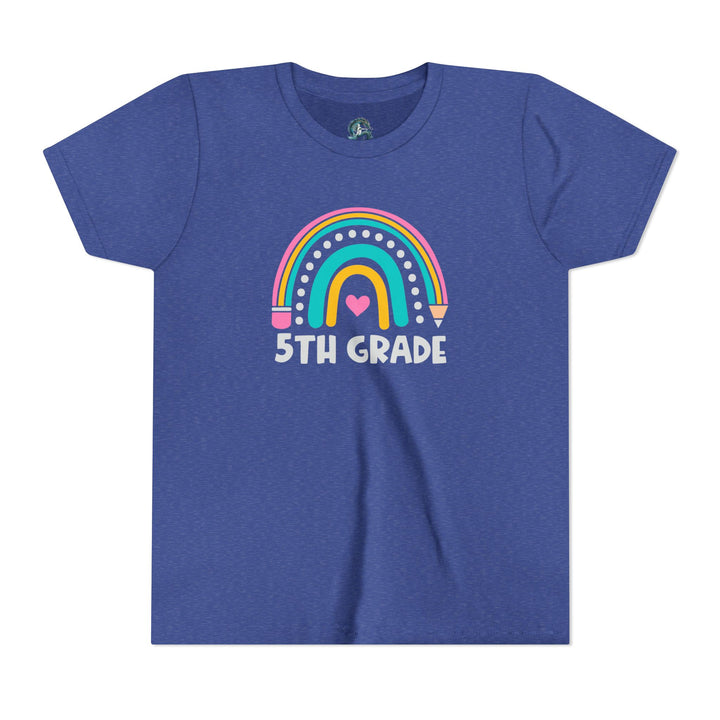 Rainbow 5th Grade Youth Tee, Back to School Shirt, Kids Birthday Gift, Elementary Student Apparel, Classroom Outfit, Fun Kids Wear