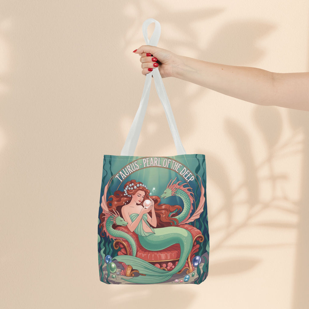 Taurus Mermaid Tote Bag, Taurus Zodiac, Ocean Lover Gift, Beach Accessory, Astrology Decor, Unique Shopping Bag