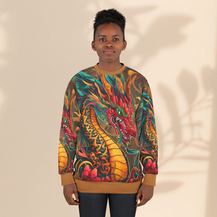 Unisex Sweatshirt (AOP) - Fire Dragon