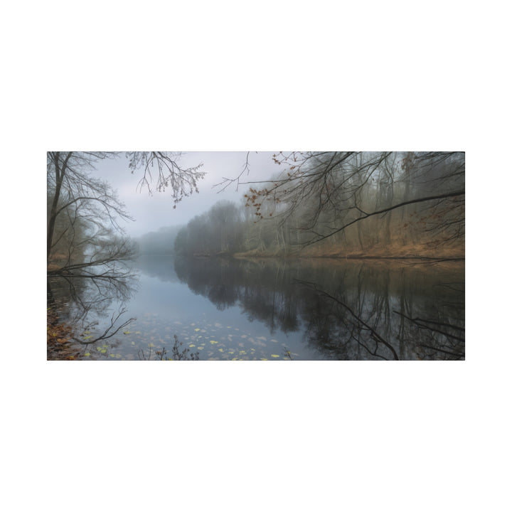 Foggy River Landscape Canvas Print – Nature Wall Art