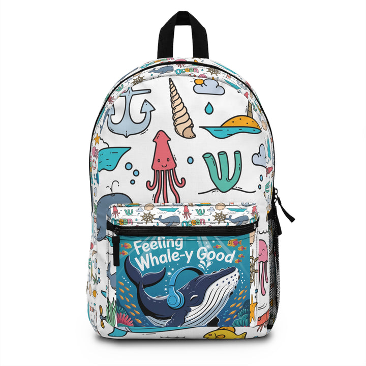 Whimsical Ocean-Inspired Backpack, Fun Whale Design, Cute School Bag, Kid's Summer Accessory, Gift for Sea Lovers