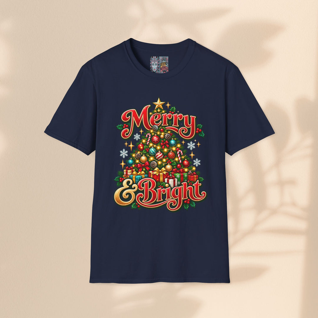 Merry & Bright Christmas T-Shirt – Festive Holiday Graphic Tee