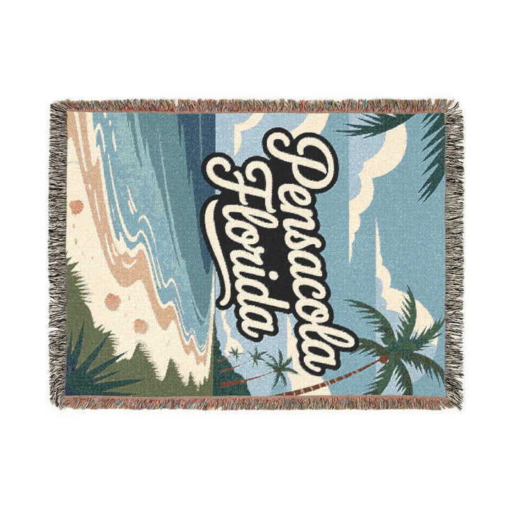 Pensacola Florida Cozy Woven Blanket – Beach Lover’s Home Décor, Travel Memories, Summer Vibes & Perfect Gift