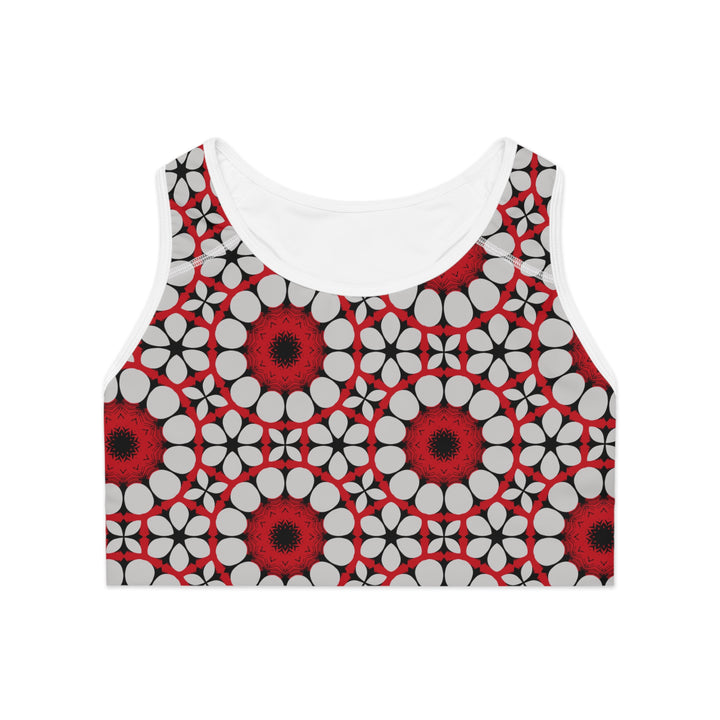 Sports Bra (AOP) - Crimson Circles