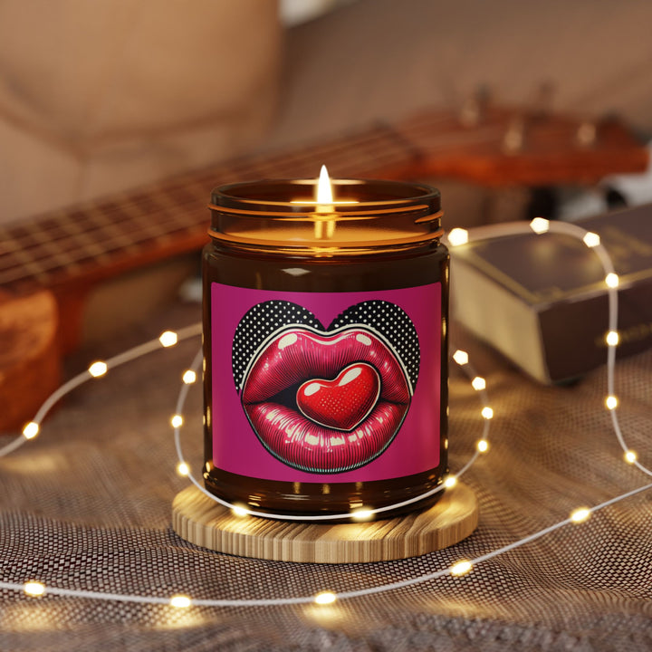 Scented Soy Candle (Multi-Size, Amber Jar) - Kiss Me