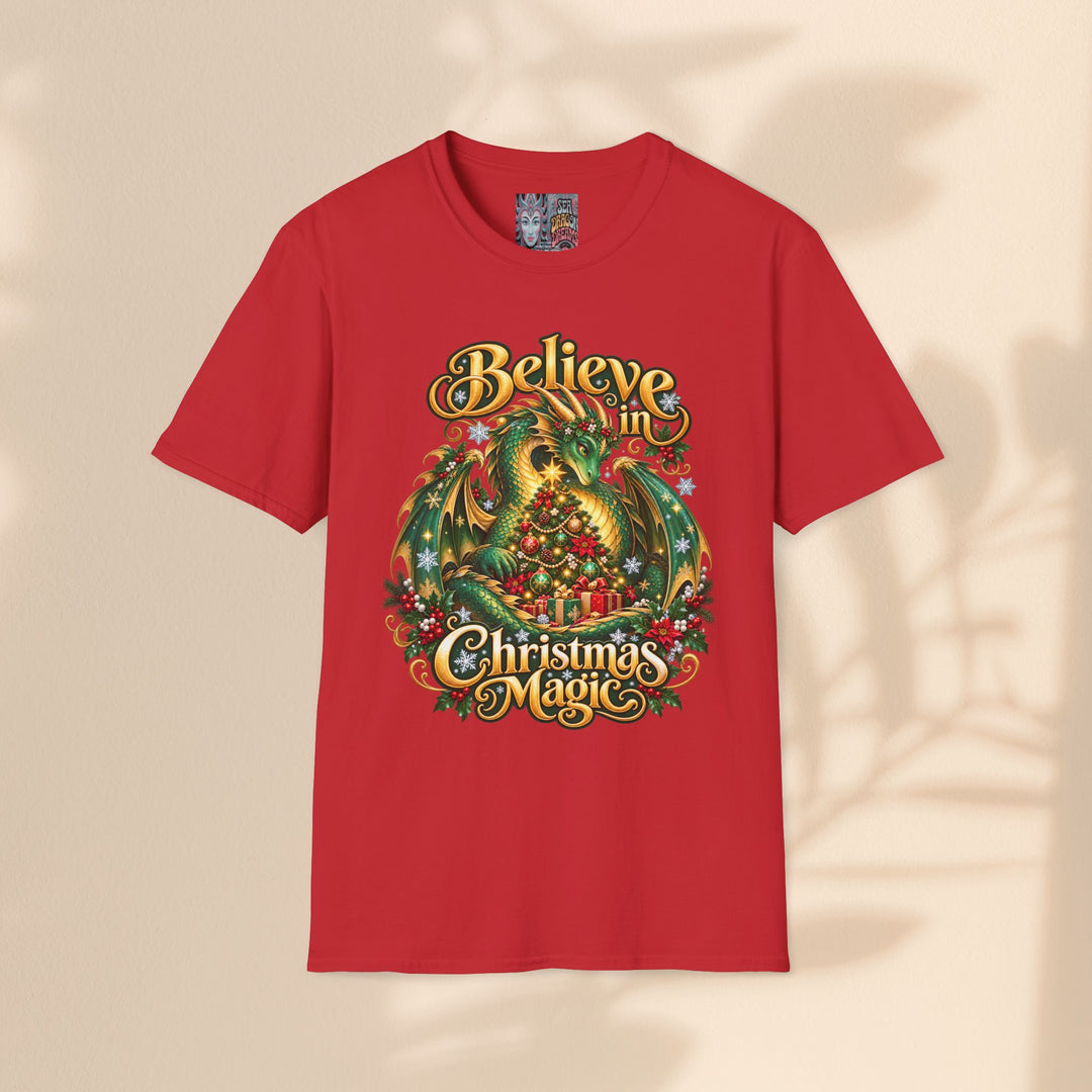 Believe in Christmas Magic T-Shirt – Festive Dragon Holiday Tee