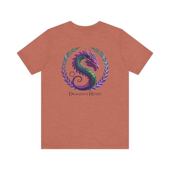 Mythical Dragon's Heart Unisex Tee, Fantasy Shirt, Gift for Gamers, Unique Dragon Design, Casual Wear, Dragon Lover's Apparel