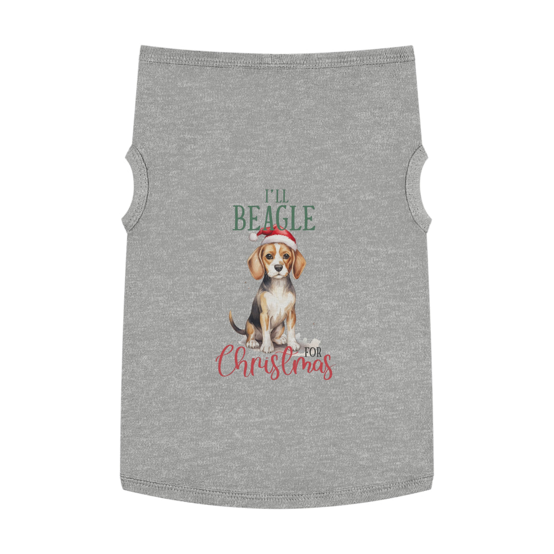 Festive Beagle Pet Tank Top - Holiday Dog Apparel - I'm Beagle for Christmas