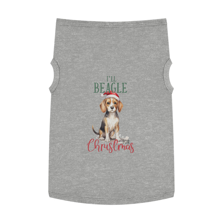 Festive Beagle Pet Tank Top - Holiday Dog Apparel - I'm Beagle for Christmas