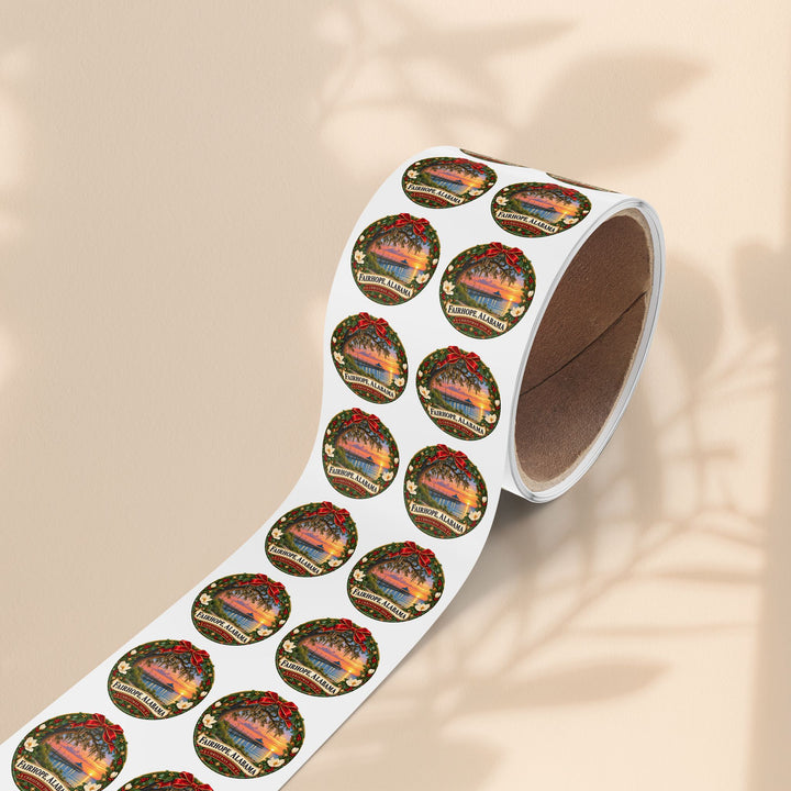 Fairhope Alabama Christmas Sticker Roll – Coastal Sunset Labels