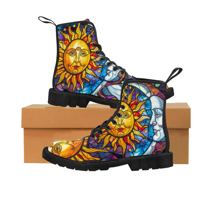 Women's Canvas Boots - Sun and Moon