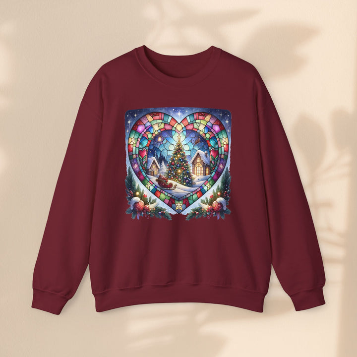 Unisex Heavy Blend™ Crewneck Sweatshirt - Christmas Tree Heart