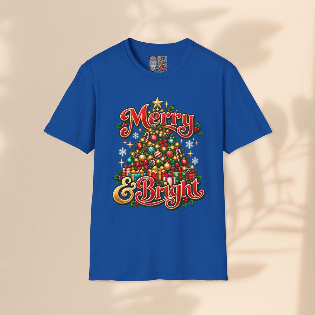 Merry & Bright Christmas T-Shirt – Festive Holiday Graphic Tee