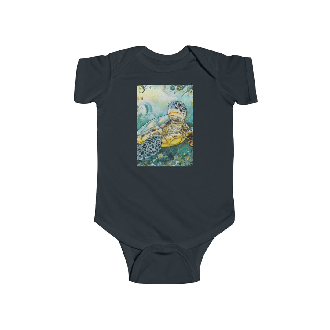 Infant Fine Jersey Bodysuit - Sea Turtle