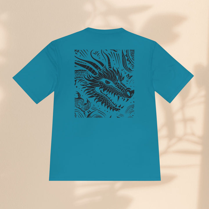 Unisex Moisture Wicking Tee - Dragon Black and White