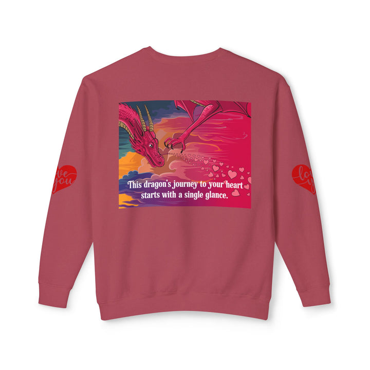 Unisex Lightweight Crewneck Sweatshirt - Journey to a Dragon's Heart