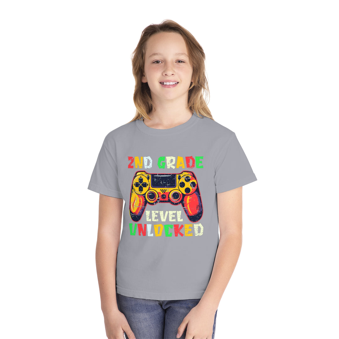 Gaming Graduation Youth Tee - 2nd Grade Level Unlocked, Kids Gamer Shirt, Back to School, Birthday Gift, Fun Playwear, Video Game Apparel
