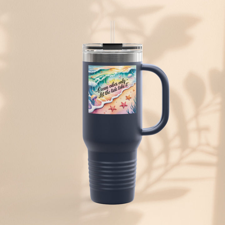 Ocean Vibes Insulated Travel Mug, 40oz