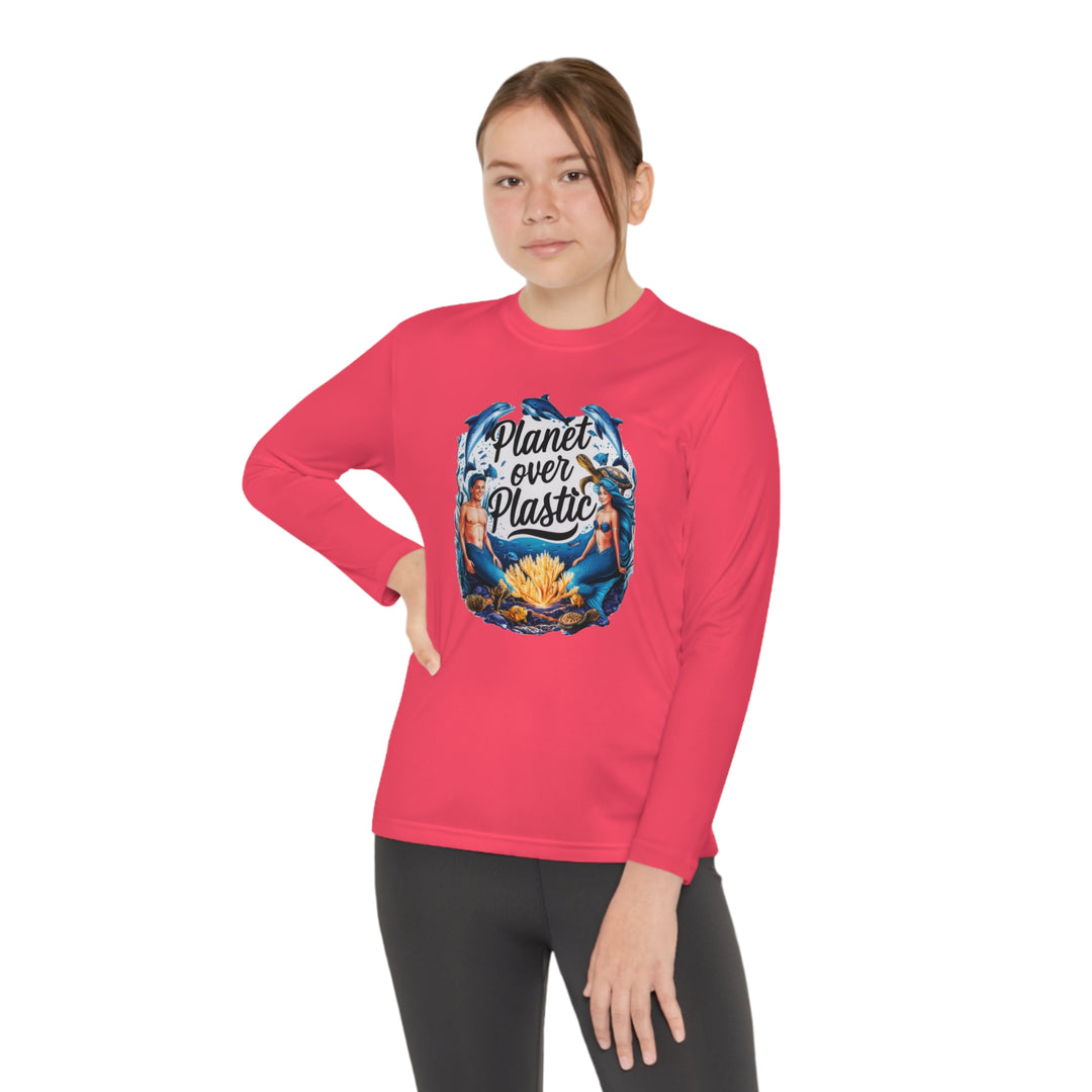 Youth Long Sleeve Competitor Tee - Planet Over Plastic