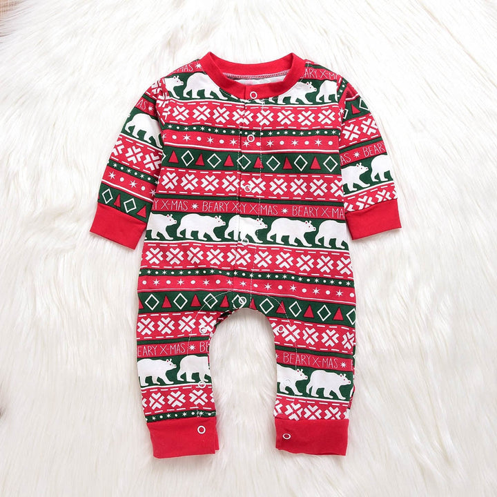 Baby Christmas Santa Plaid Romper Jumpsuit