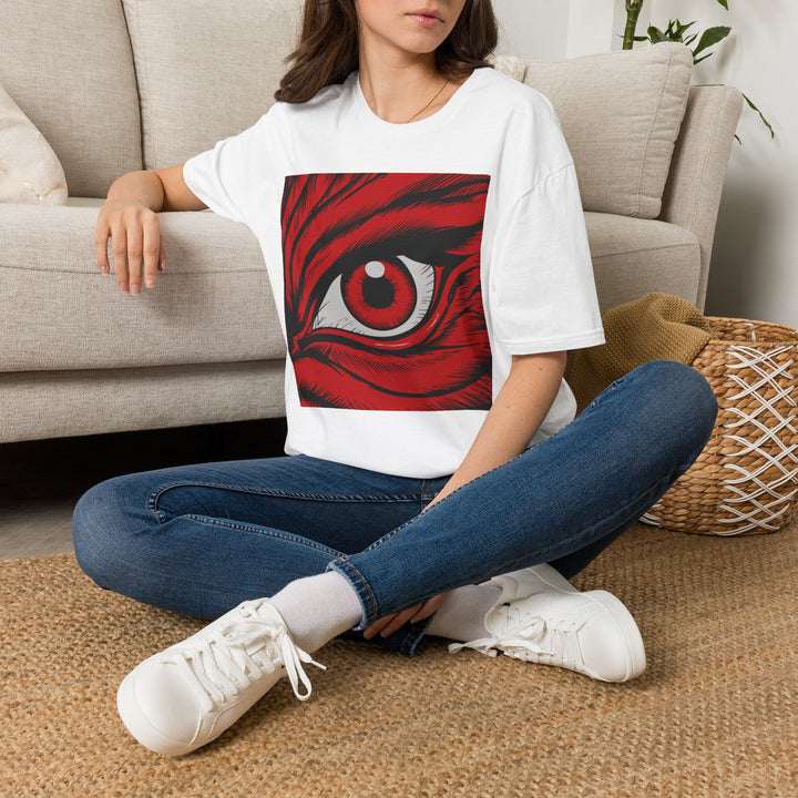 Red Tiger Eye T-Shirt — Bold Graphic Animal Print Tee