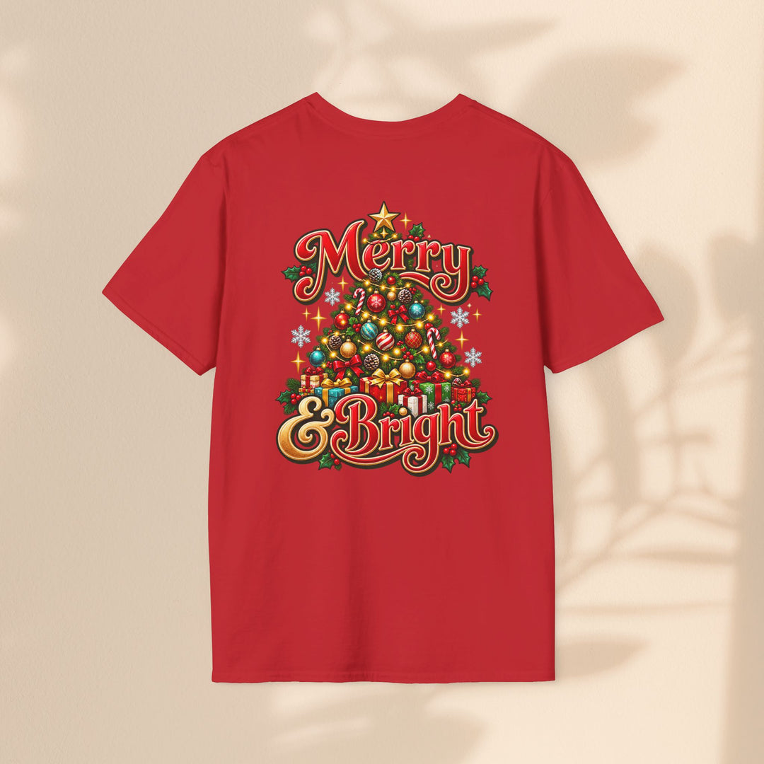 Merry & Bright Christmas T-Shirt – Festive Holiday Graphic Tee