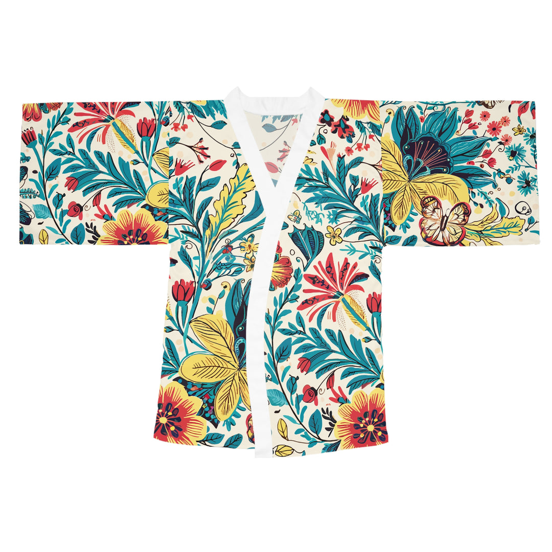 Long Sleeve Kimono Robe (AOP) - Florida Flowers