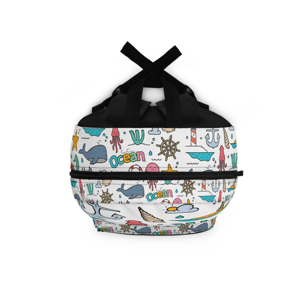 Whimsical Ocean-Inspired Backpack, Fun Whale Design, Cute School Bag, Kid's Summer Accessory, Gift for Sea Lovers