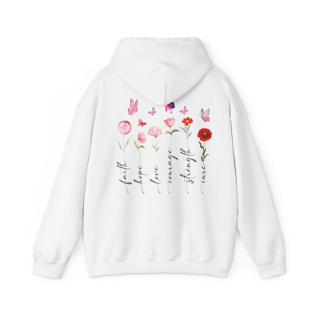 Hooded Sweatshirt Encouraging Faith, Hope, Cure for Cancer Patients