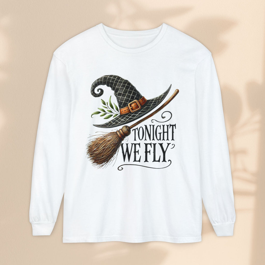 Tonight We Fly - Whimsical Witch Halloween Long Sleeve T-Shirt