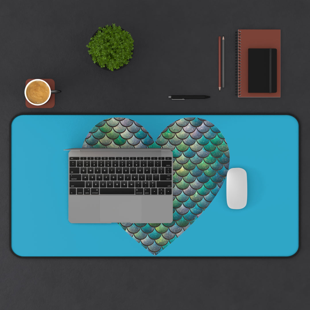 Desk Mat - Mermaid Scale Heart