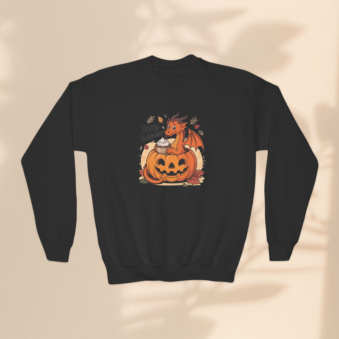 Halloween Pumpkin Dragon Youth Crewneck Sweatshirt