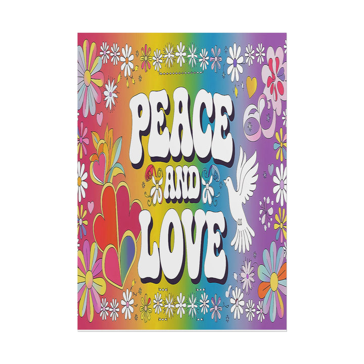 Peace and Love Rolled Posters - Colorful Floral Wall Art for Peaceful Decor