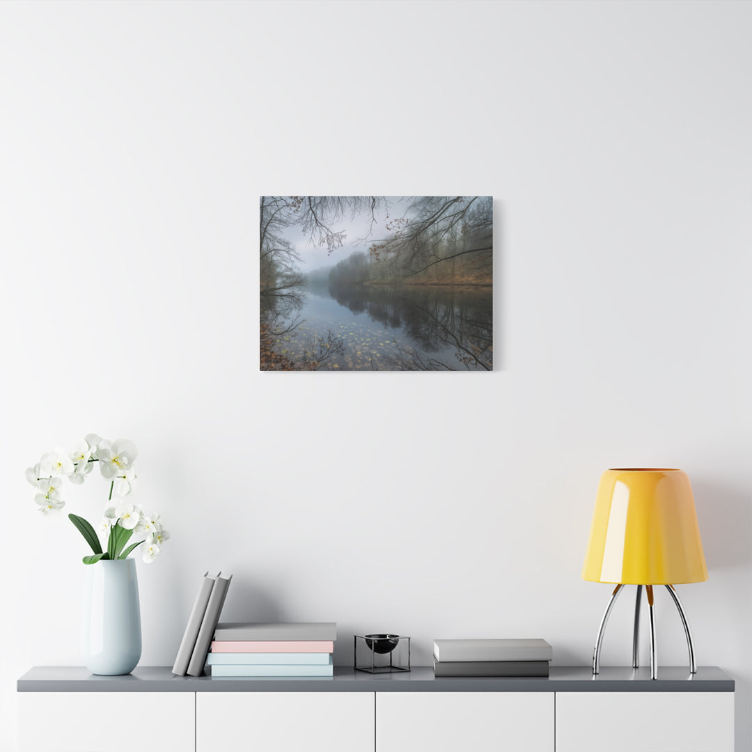Foggy River Landscape Canvas Print – Nature Wall Art