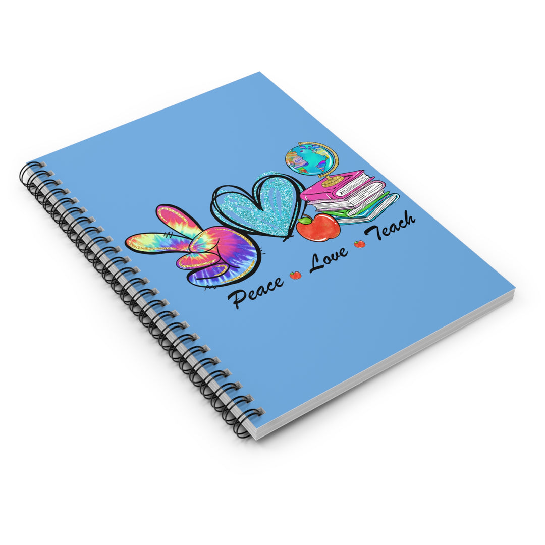 Spiral Notebook - Ruled Line - Peace Love Teach