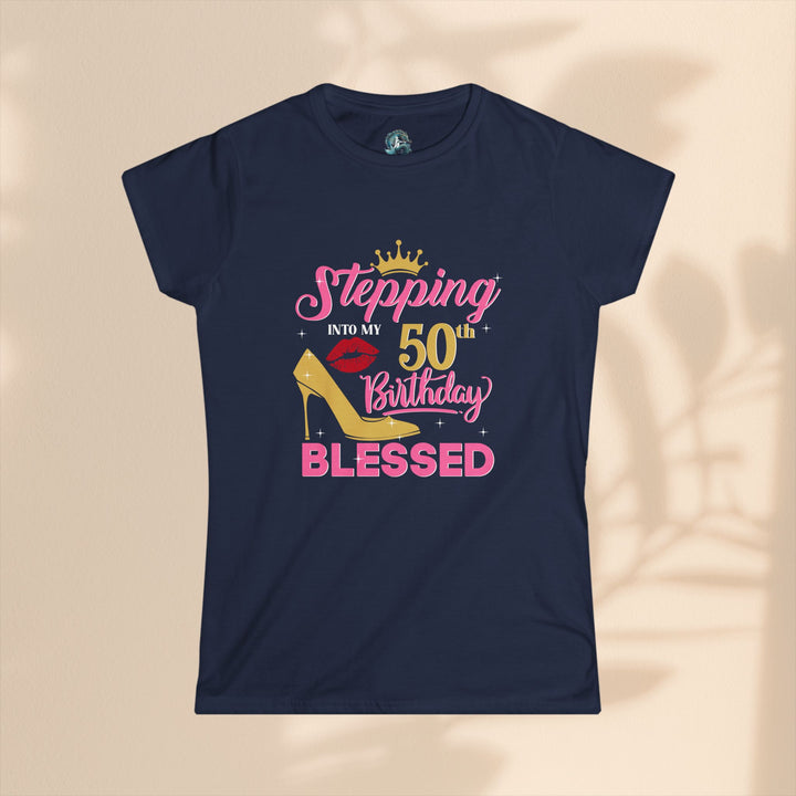 Women’s Birthday Tee, 50th Birthday Shirt, Blessed Birthday Top, Fun Celebration T-Shirt, Gift for Her, Party Outfit