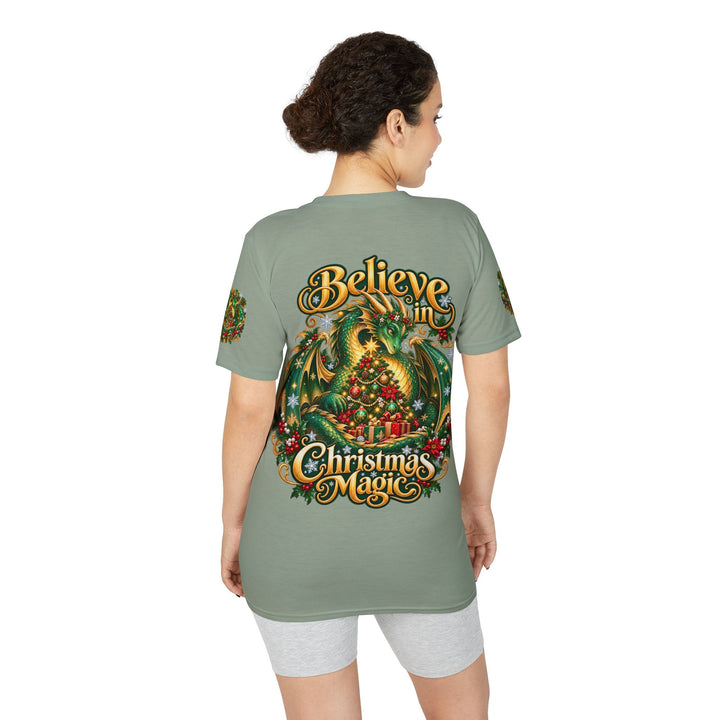 Christmas Dragon T-Shirt — "Believe in Christmas Magic" Holiday Tee