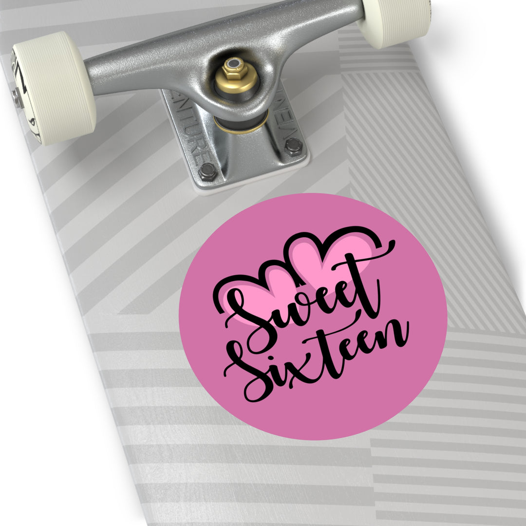 Sweet 16 Round Vinyl Stickers – Birthday Party Favors, Cute Décor & Personalized Celebration Labels