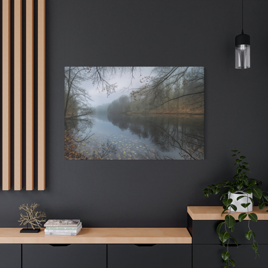 Foggy River Landscape Canvas Print – Nature Wall Art