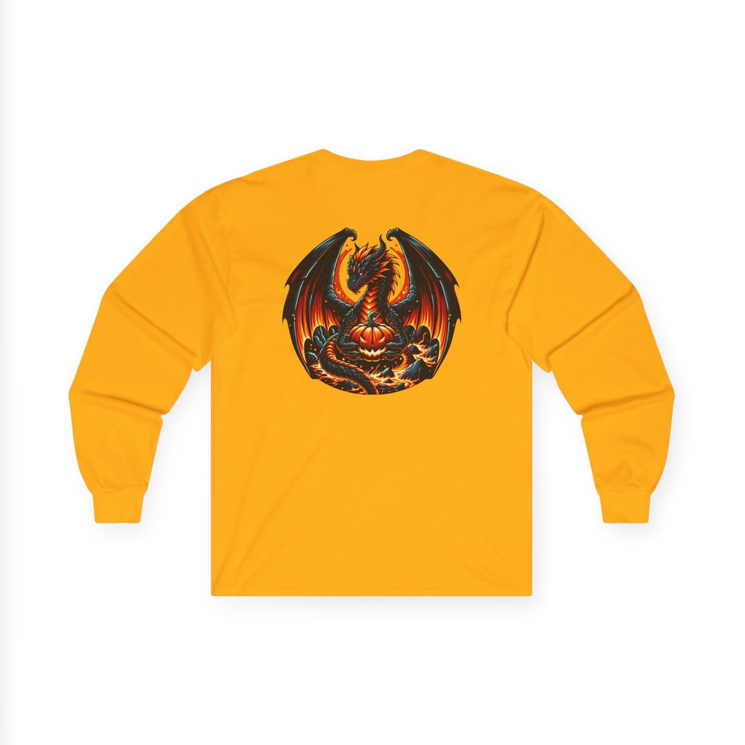 Dragon Emblem Unisex Long Sleeve Tee, Casual Streetwear, Gift for Fantasy Lovers, Halloween Apparel, Geek Culture Shirt, Cozy Graphic Tee