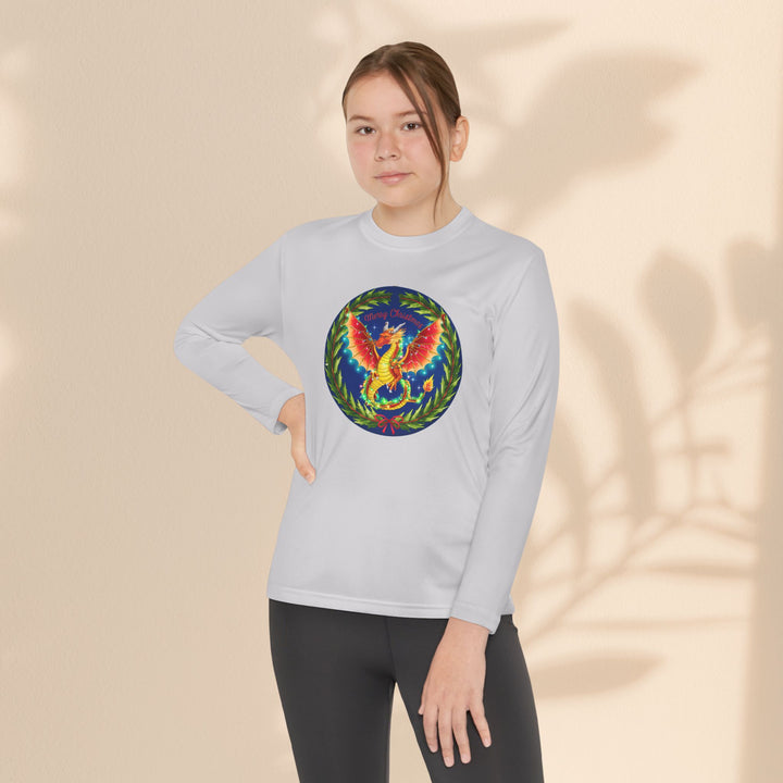 Youth Long Sleeve Competitor Tee - Christmas Dragon