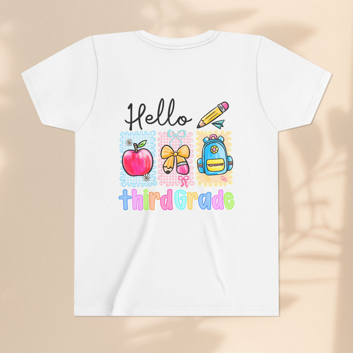 Colorful Third Grade Youth Tee, Back to School Shirt, Kids Graphic T-Shirt, 3rd Grade Celebration Apparel, Cute School Outfit, Fun [...]